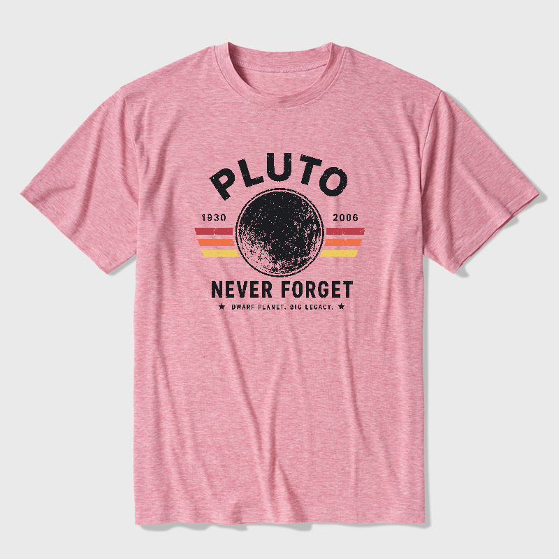 Never Forget Pluto Retro Style Ultra Soft Heather Tee