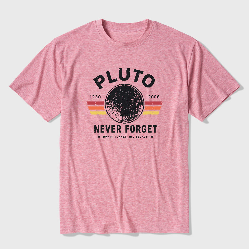 Never Forget Pluto Retro Style Ultra Soft Heather Tee