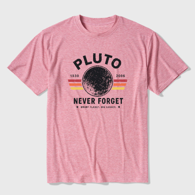 Never Forget Pluto Retro Style Ultra Soft Heather Tee