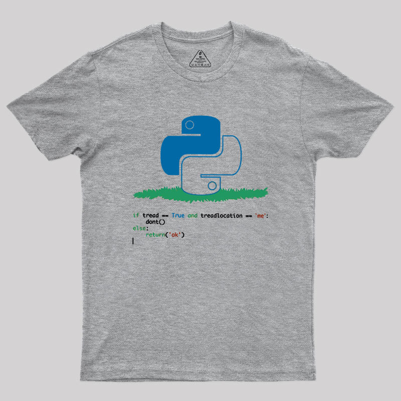 Python Dont Tread On Me Code Pun Geek T-Shirt