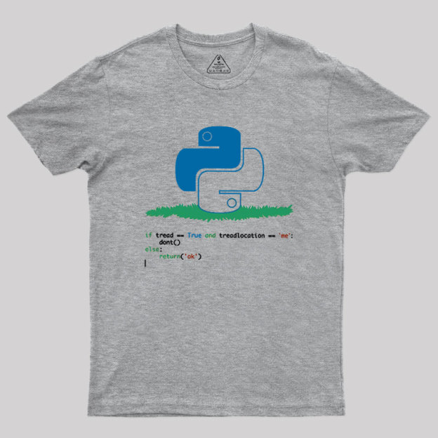 Python Dont Tread On Me Code Pun Geek T-Shirt