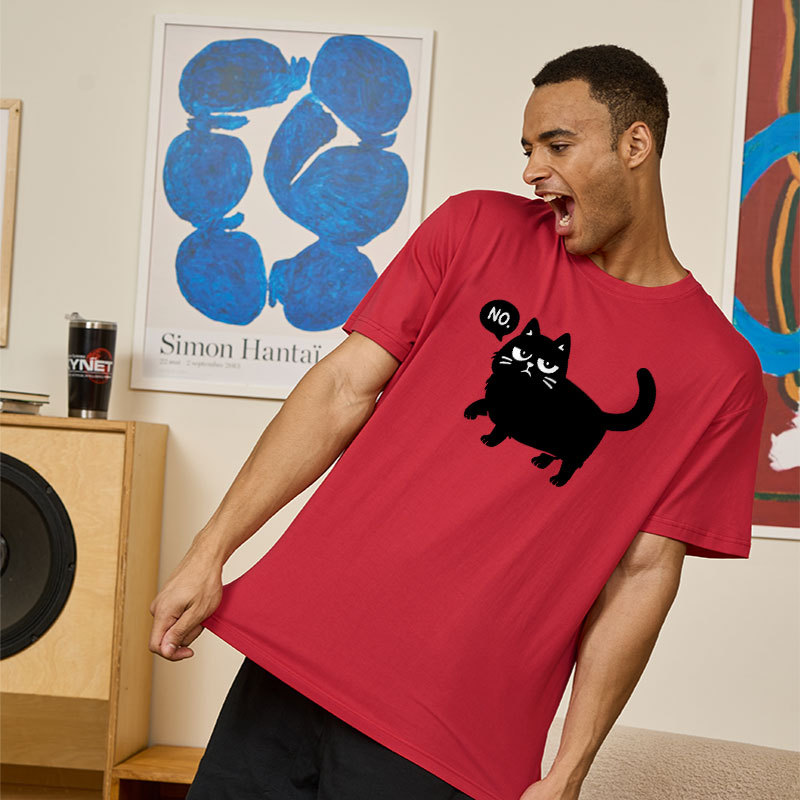 Black Cat Says No Geek T-Shirt