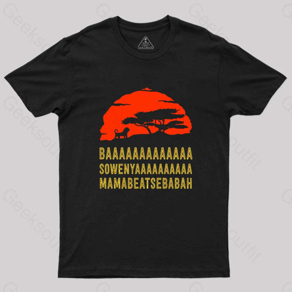 Baaa Sownyaaa Mamabeatsebabah T-Shirt Black / S
