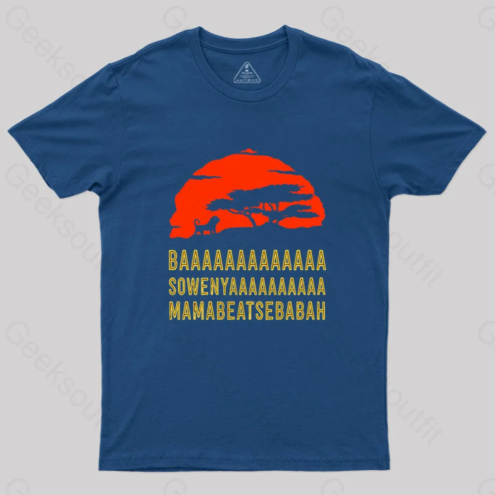 Baaa Sownyaaa Mamabeatsebabah T-Shirt Navy / S
