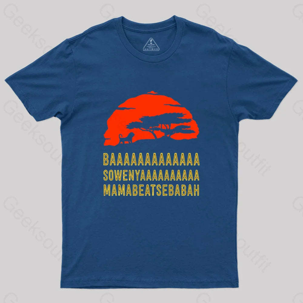 Baaa Sownyaaa Mamabeatsebabah T-Shirt Navy / S