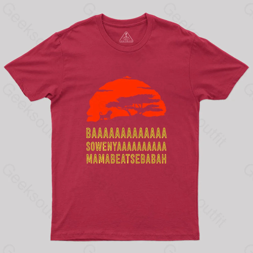 Baaa Sownyaaa Mamabeatsebabah T-Shirt Red / S