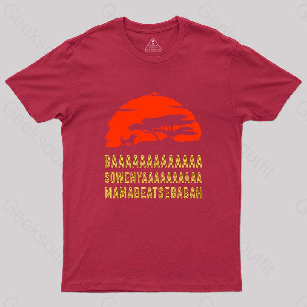 Baaa Sownyaaa Mamabeatsebabah T-Shirt Red / S