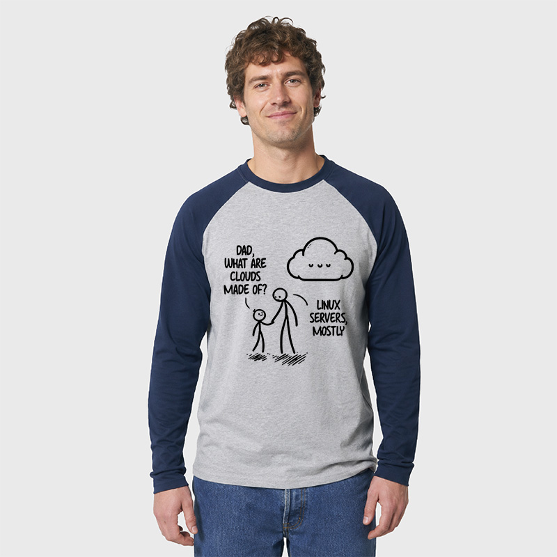 What Are Clouds Made Of Geek Retro Raglan Long-Sleeve Tee