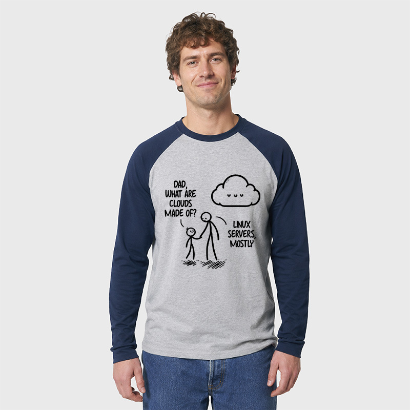 What Are Clouds Made Of Geek Retro Raglan Long-Sleeve Tee
