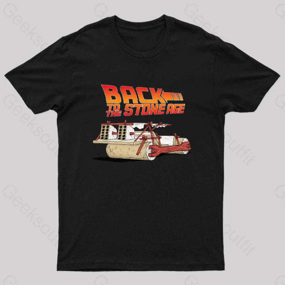 Back To The Stone Age Geek T-Shirt Black / S