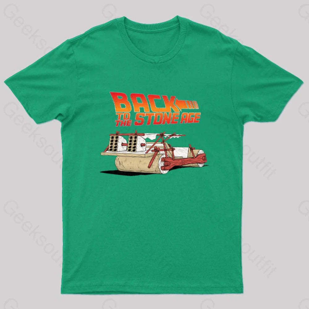 Back To The Stone Age Geek T-Shirt Green / S
