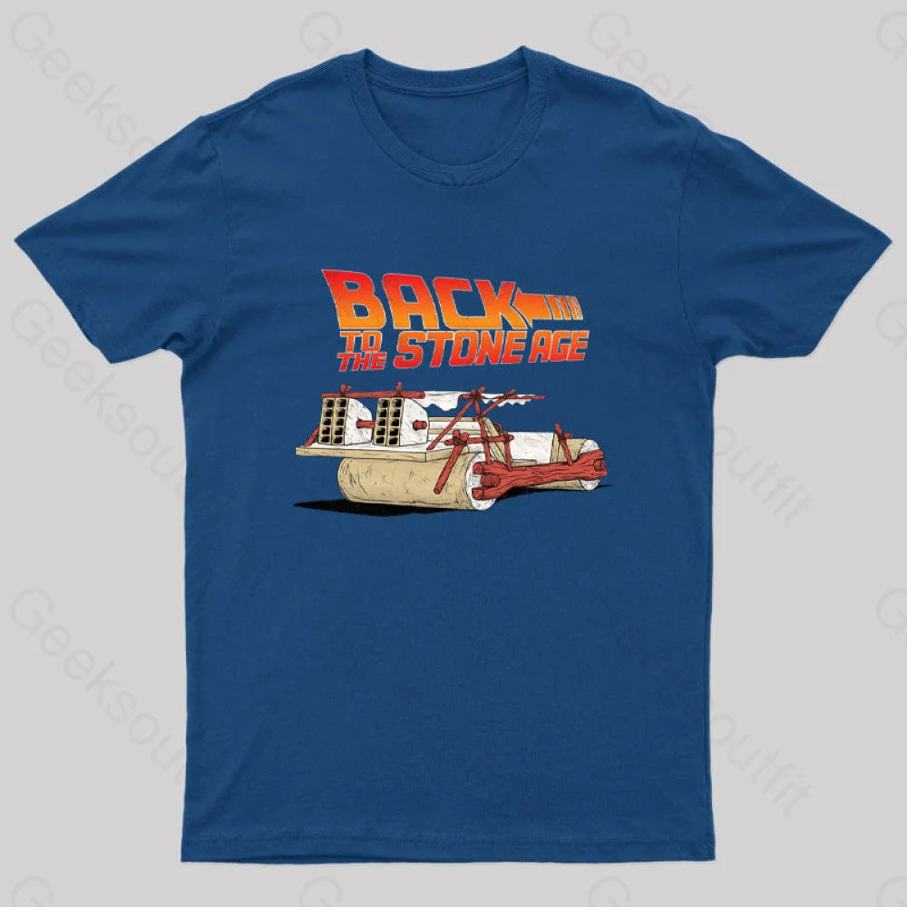 Back To The Stone Age Geek T-Shirt Navy / S
