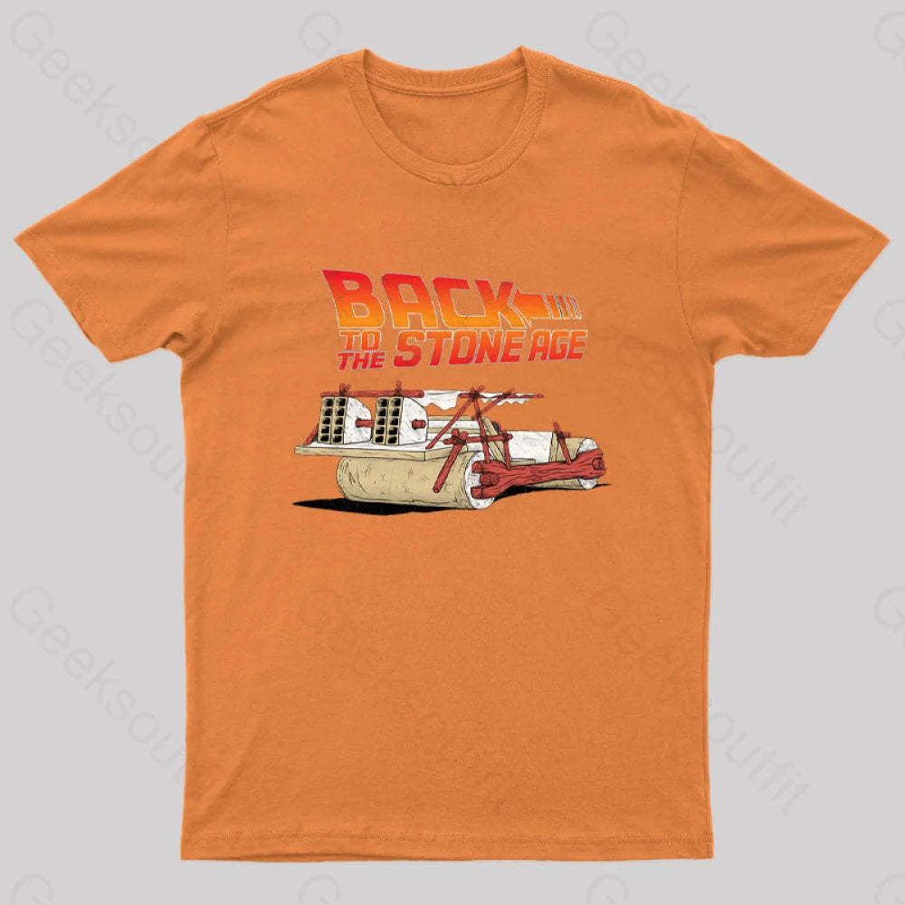 Back To The Stone Age Geek T-Shirt Orange / S