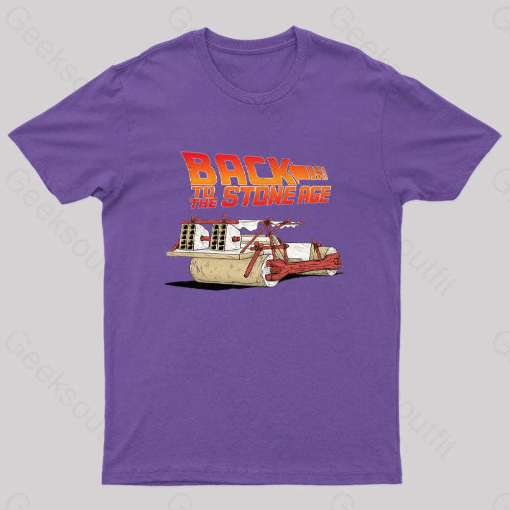 Back To The Stone Age Geek T-Shirt Purple / S
