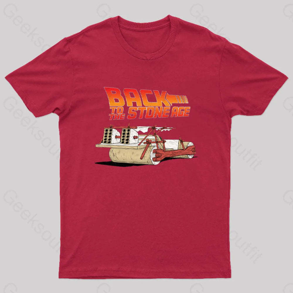 Back To The Stone Age Geek T-Shirt Red / S