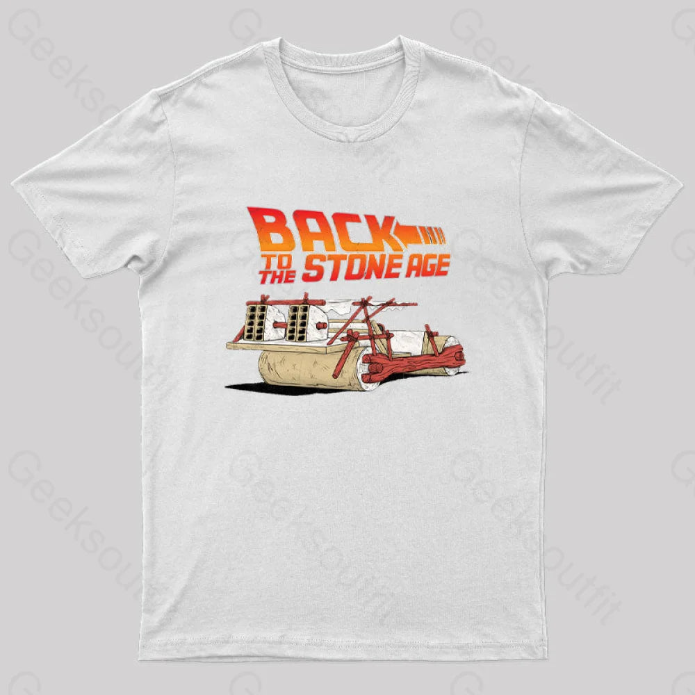 Back To The Stone Age Geek T-Shirt White / S