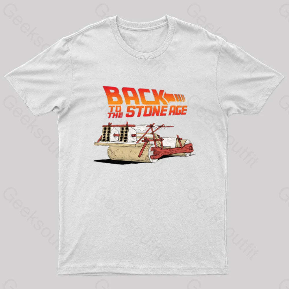Back To The Stone Age Geek T-Shirt White / S