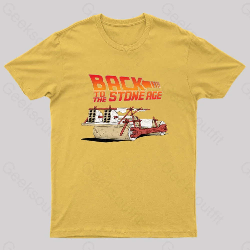 Back To The Stone Age Geek T-Shirt Yellow / S
