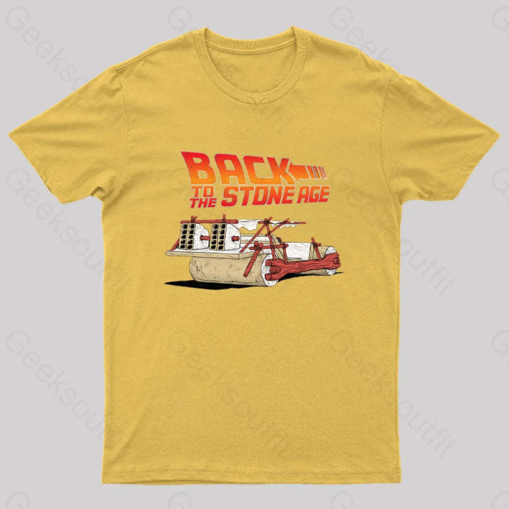 Back To The Stone Age Geek T-Shirt Yellow / S