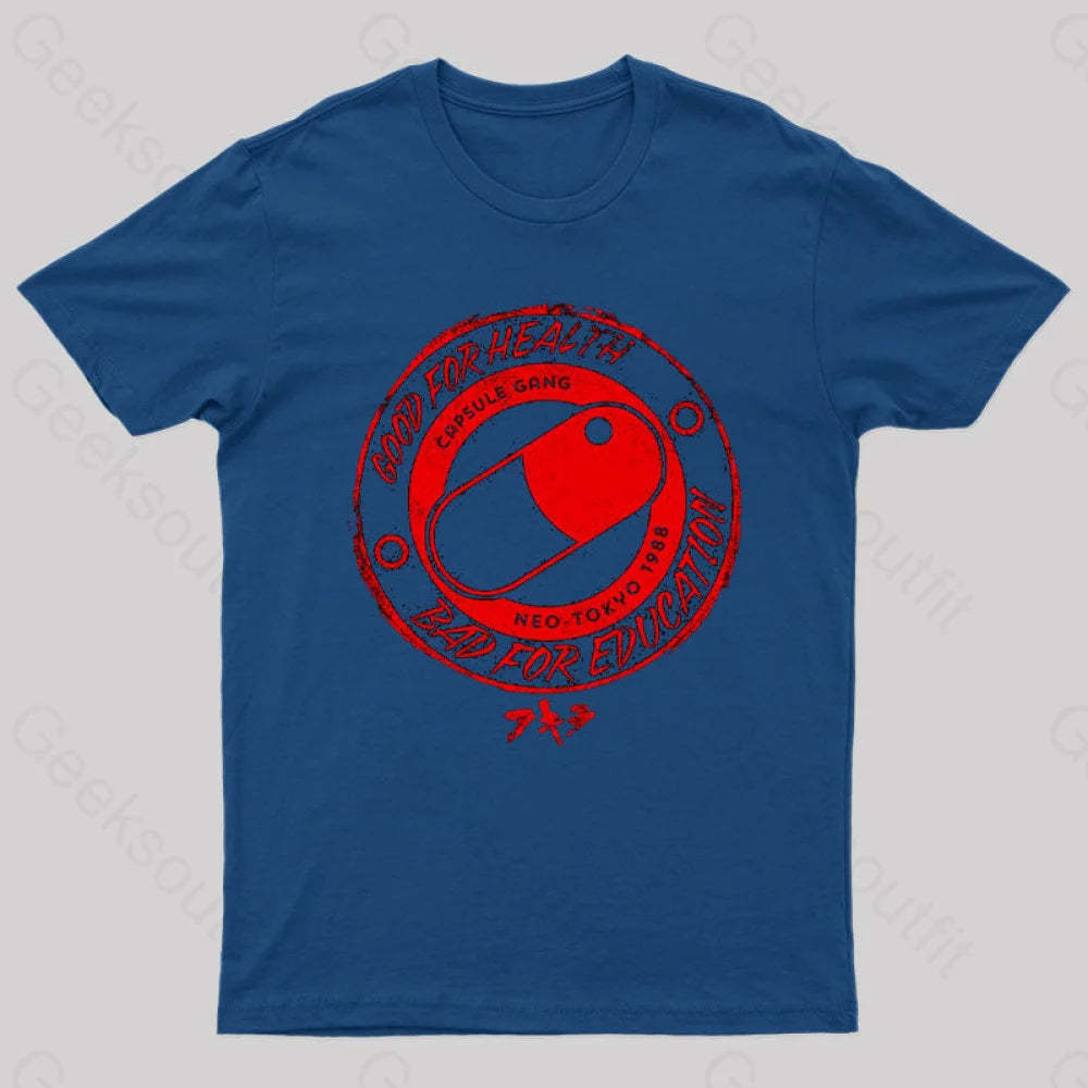 Bad For Education Geeks T-Shirt Navy / S