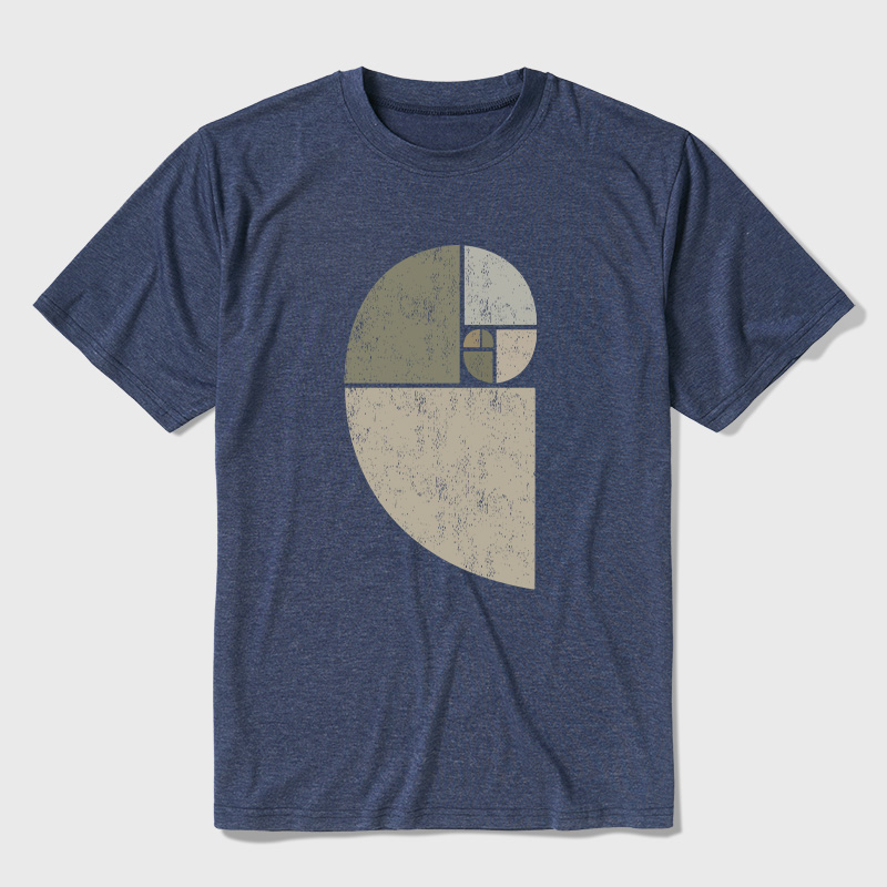 Distressed Fibonacci Spiral Ultra Soft Heather Tee