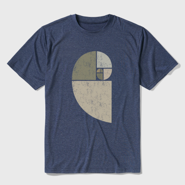 Distressed Fibonacci Spiral Ultra Soft Heather Tee