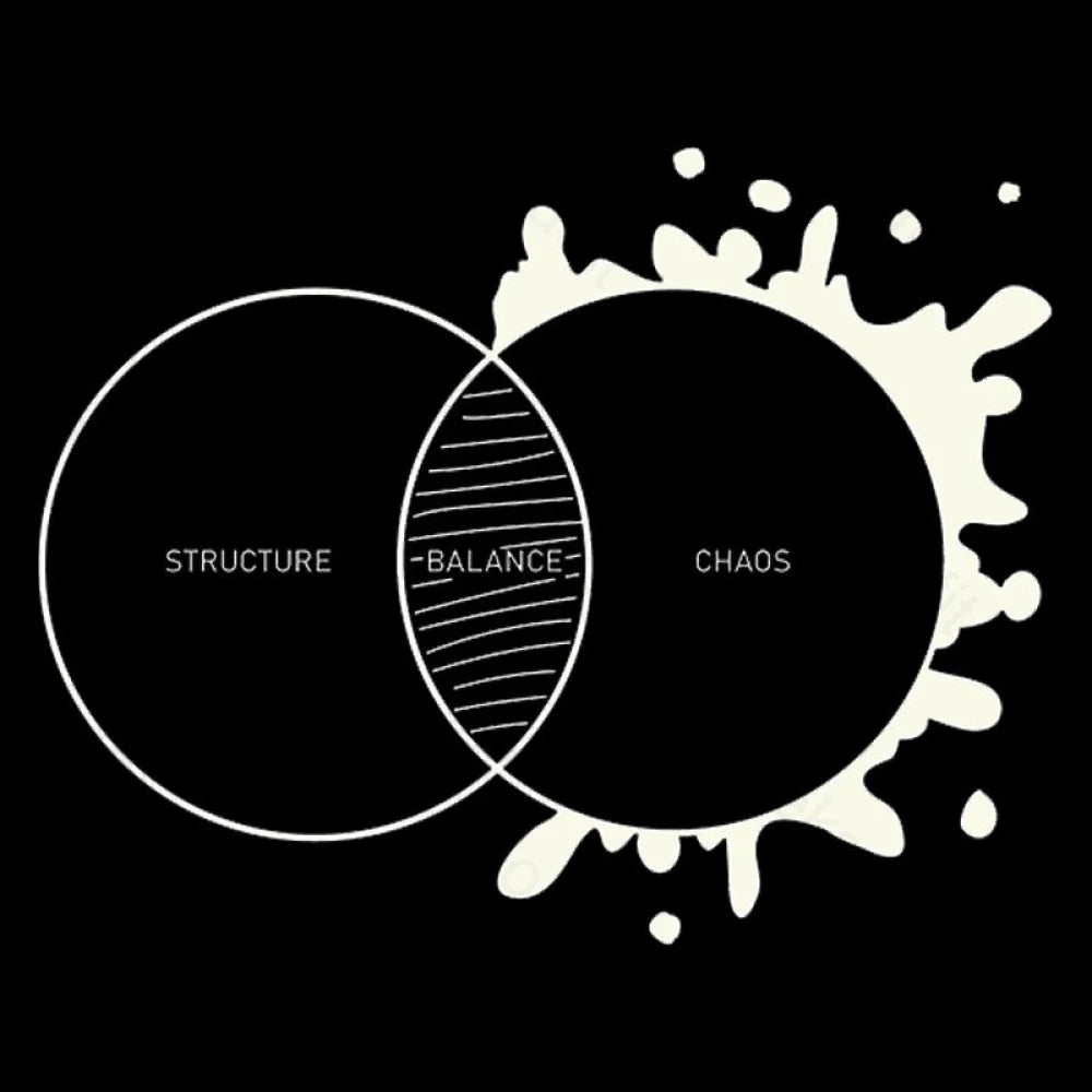 Balance Between Structure And Chaos Geek T-Shirt