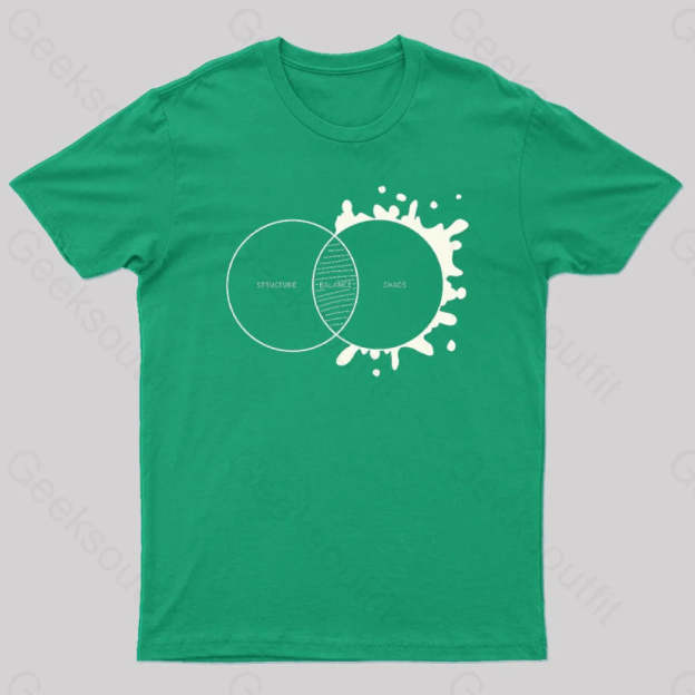 Balance Between Structure And Chaos Geek T-Shirt Green / S