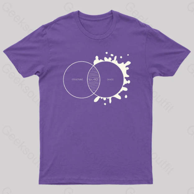 Balance Between Structure And Chaos Geek T-Shirt Purple / S