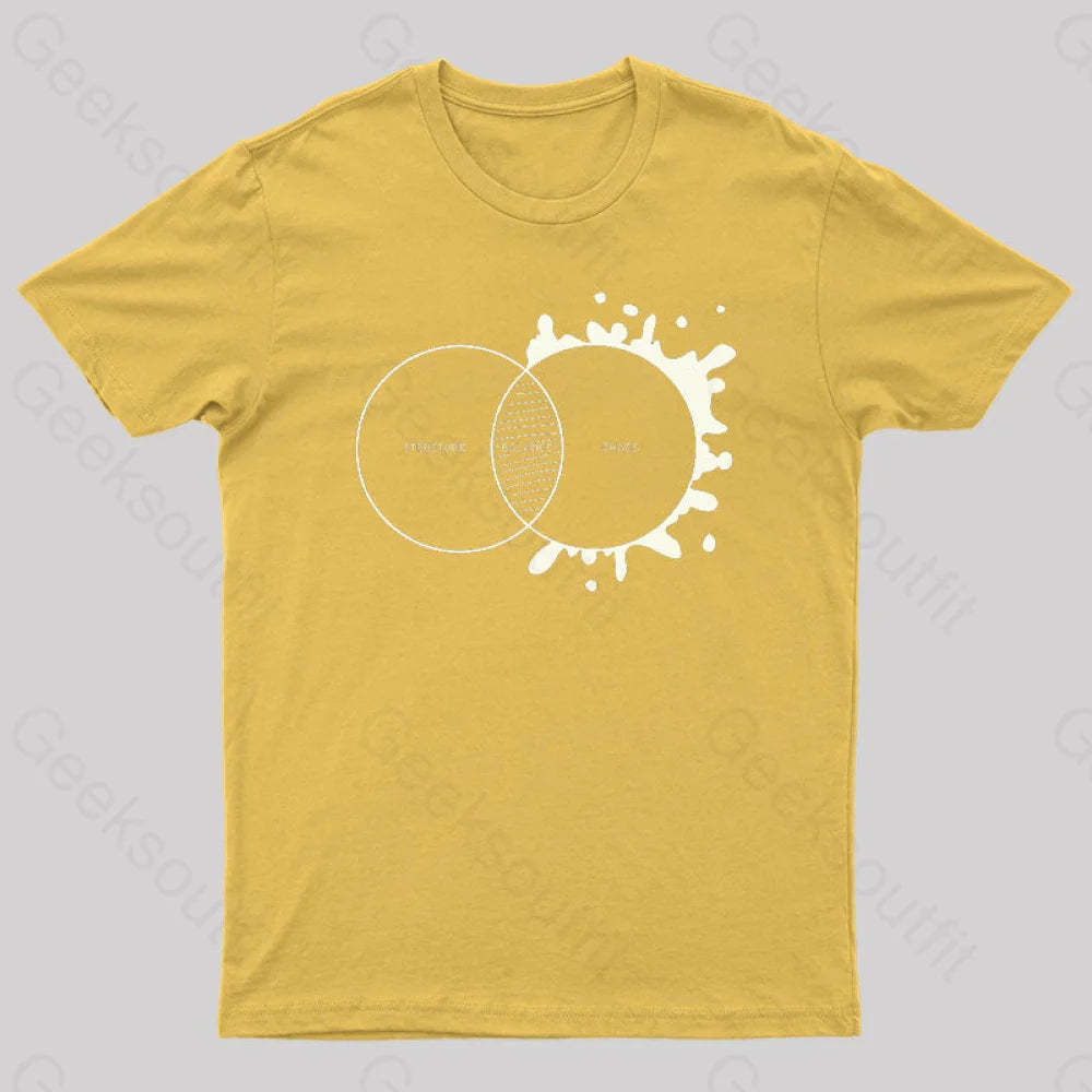 Balance Between Structure And Chaos Geek T-Shirt Yellow / S