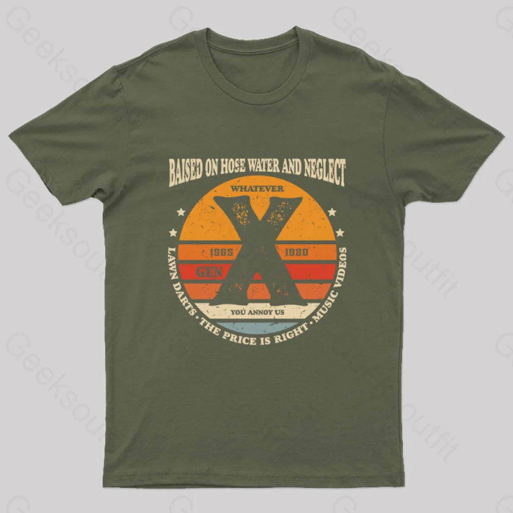 Balsed On Hose Water And Neglect T-Shirt Army Green / S