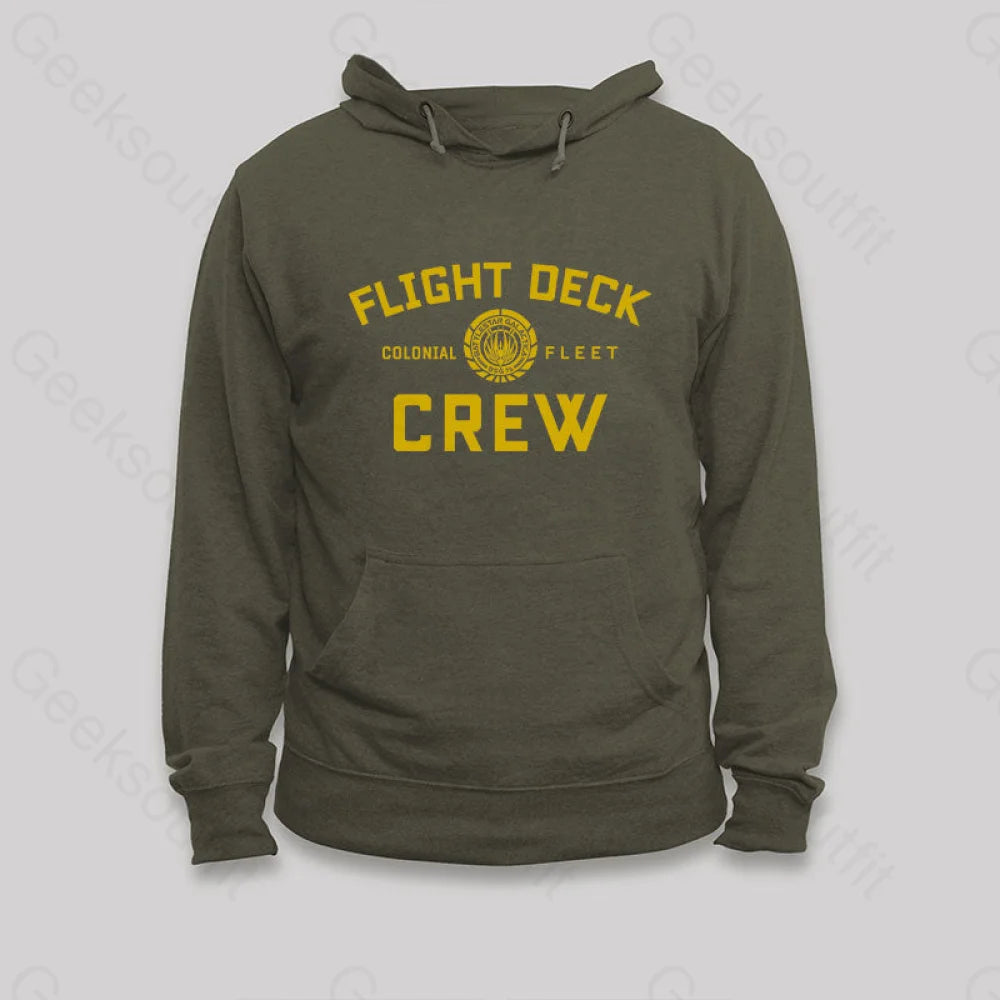 Battlestar Galactica Flight Deck Crew Hoodie Army Green / S