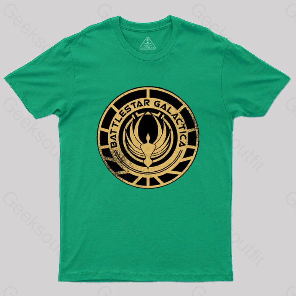Battlestar Galactica Patch T-Shirt Green / S