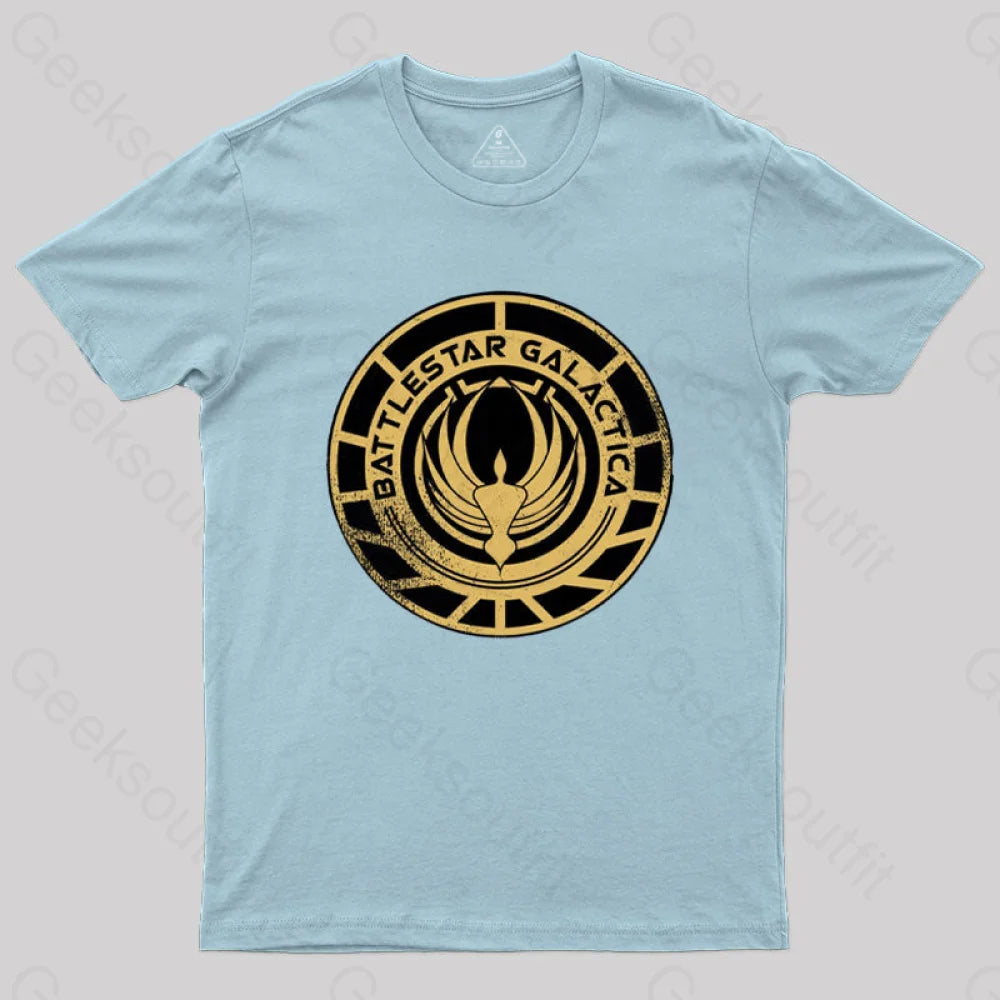Battlestar Galactica Patch T-Shirt Light Blue / S