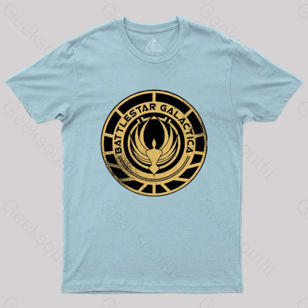Battlestar Galactica Patch T-Shirt Light Blue / S