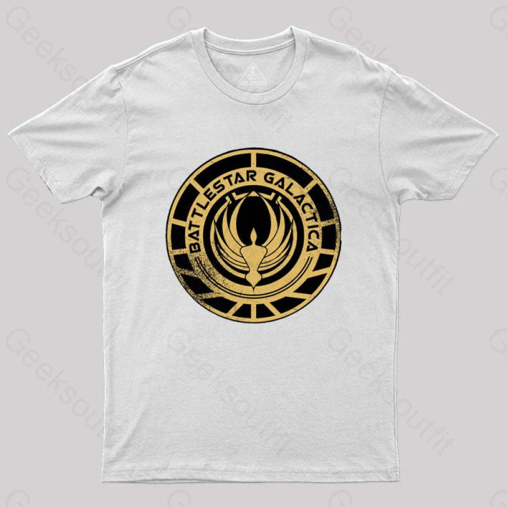 Battlestar Galactica Patch T-Shirt White / S