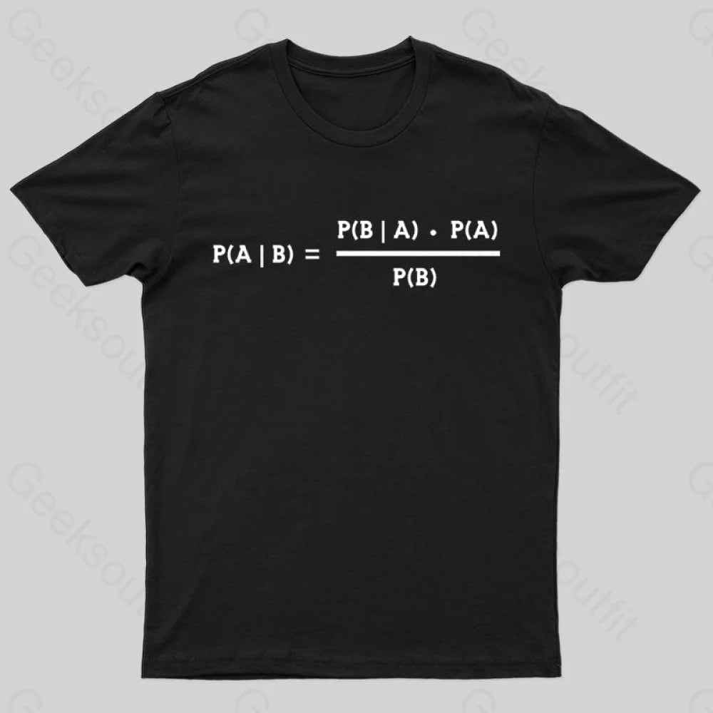 Bayes Theorem Nerd T-Shirt Black / S