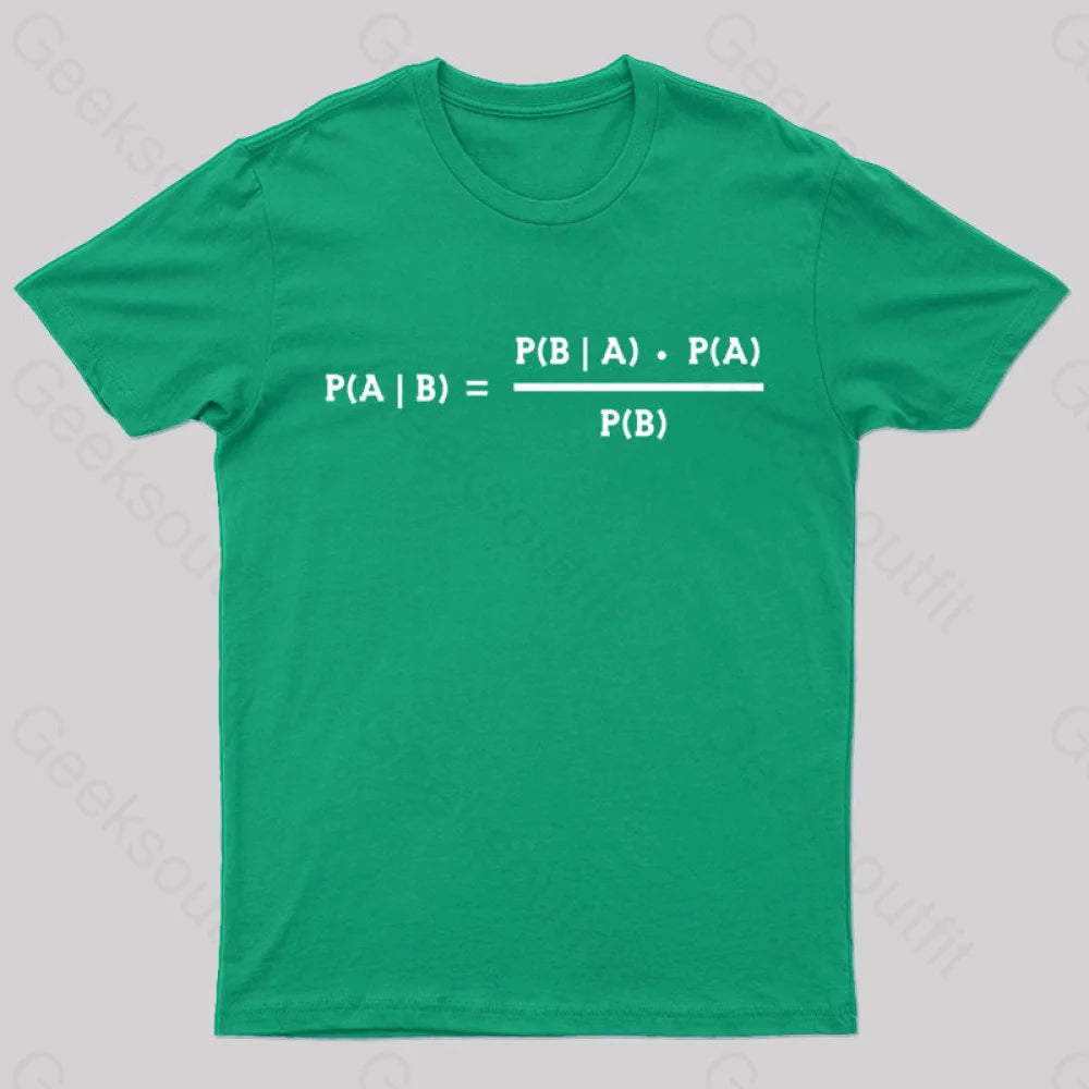 Bayes Theorem Nerd T-Shirt Green / S