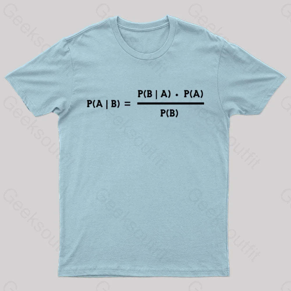 Bayes Theorem Nerd T-Shirt Light Blue / S