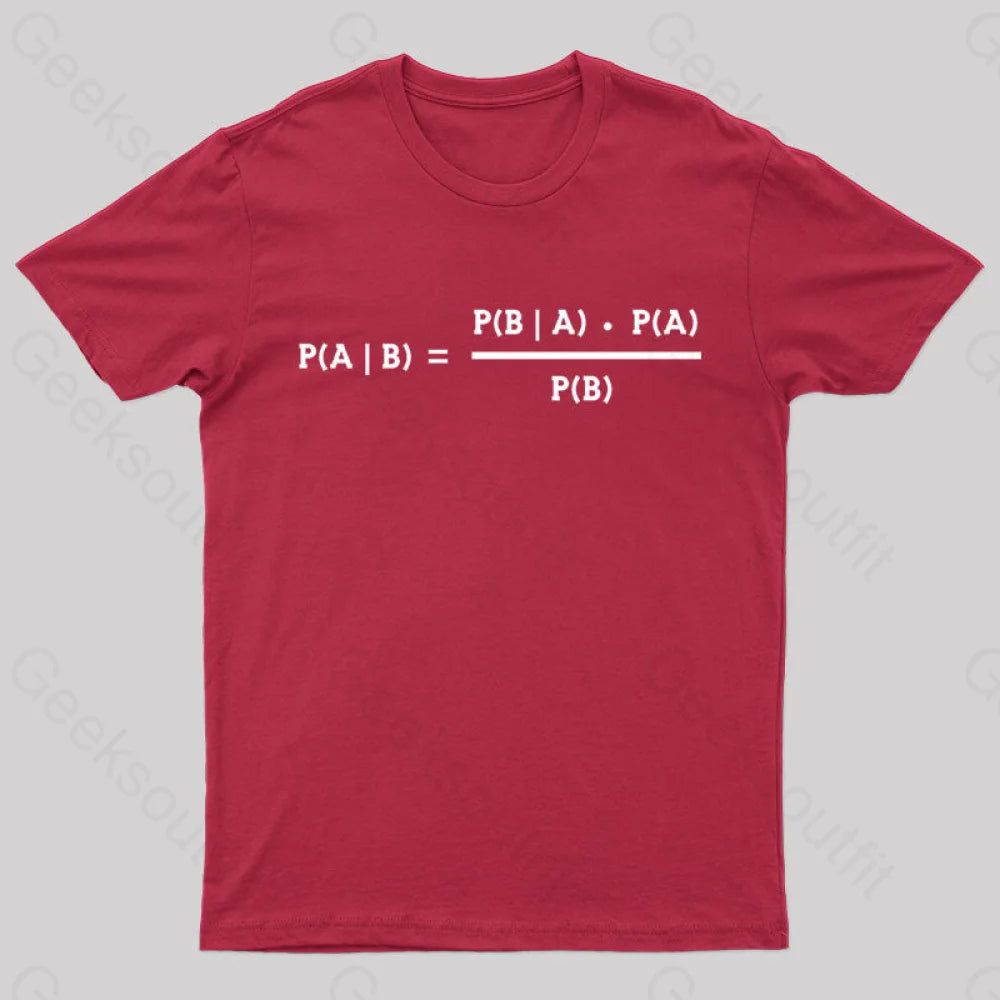 Bayes Theorem Nerd T-Shirt Red / S