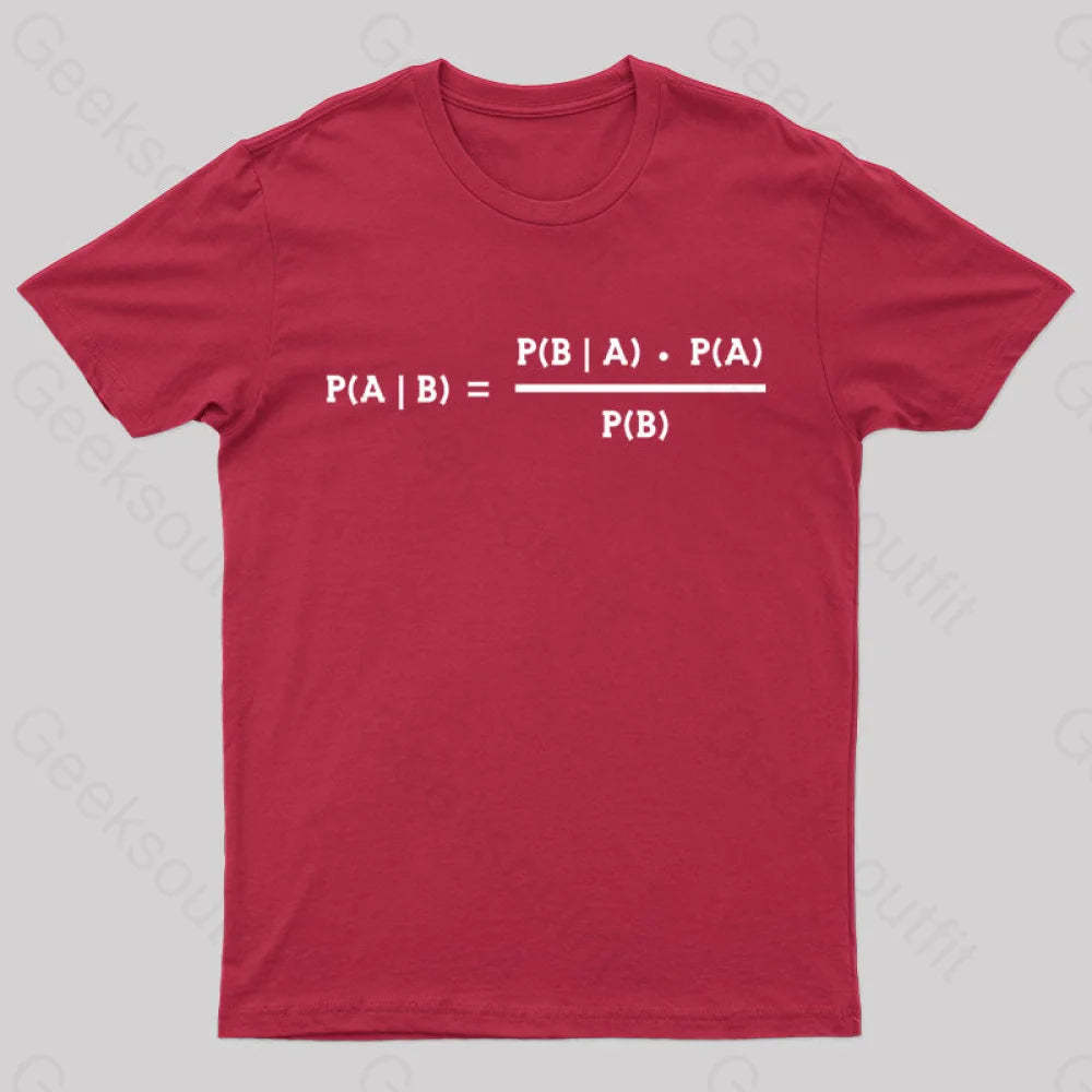 Bayes Theorem Nerd T-Shirt Red / S