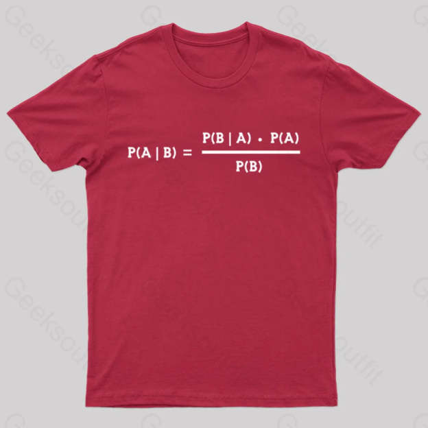 Bayes Theorem Nerd T-Shirt Red / S