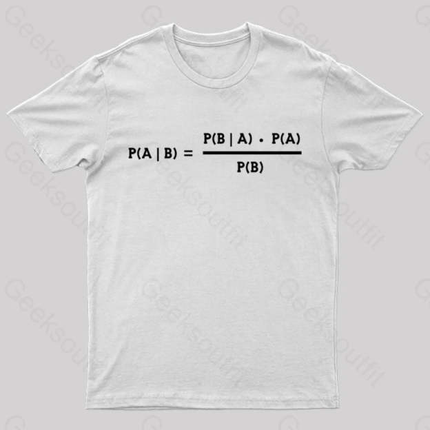 Bayes Theorem Nerd T-Shirt White / S