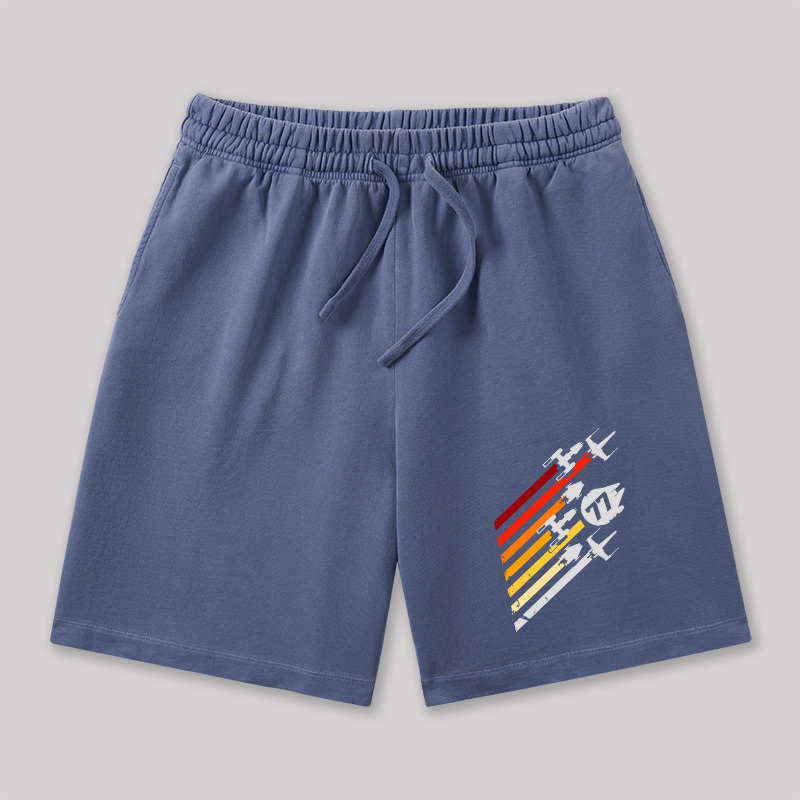 Scifi Spacecraft Geeky Washed Shorts