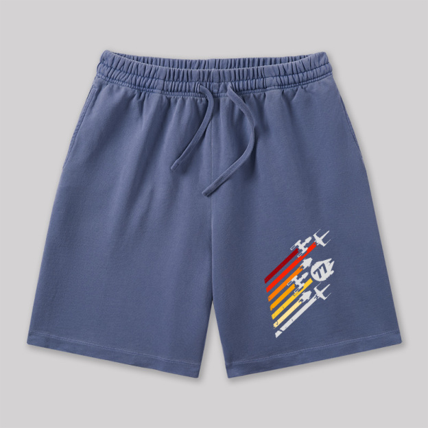 Scifi Spacecraft Geeky Washed Shorts
