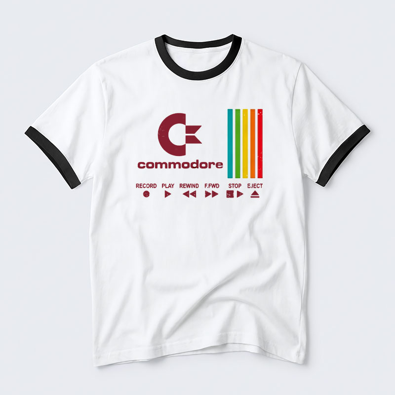 C64 Geek Retro Ringer T-Shirt