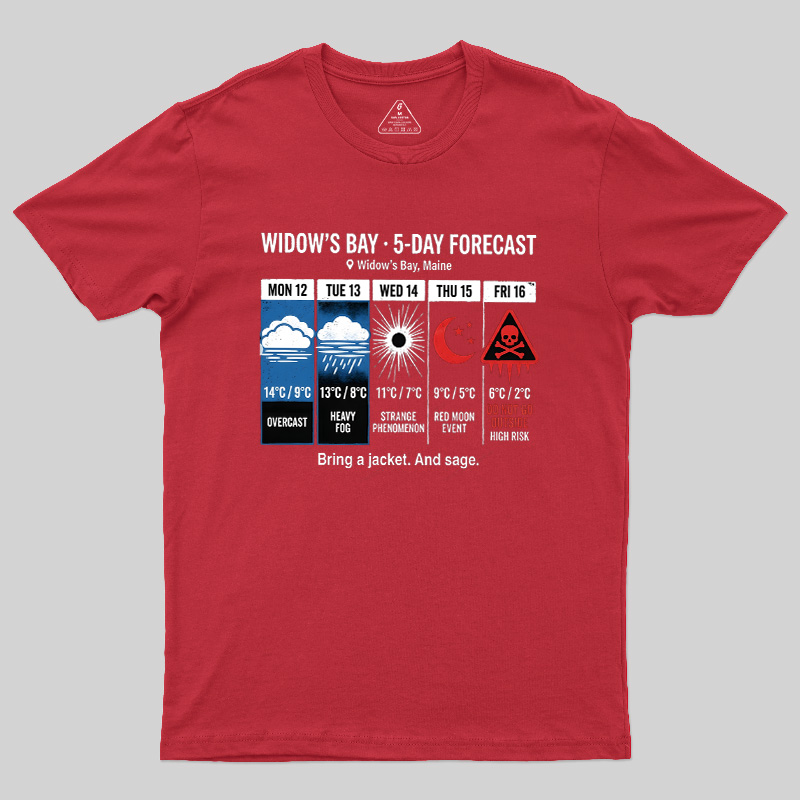 Spooky 5 Day Weather Forecast Geek T-Shirt