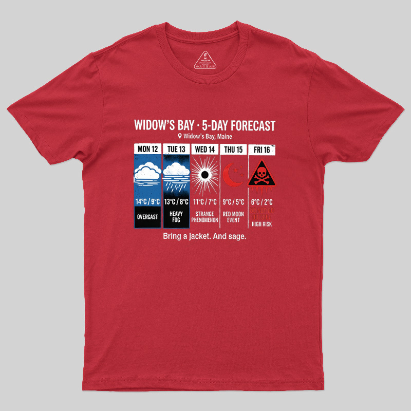 Spooky 5 Day Weather Forecast Geek T-Shirt
