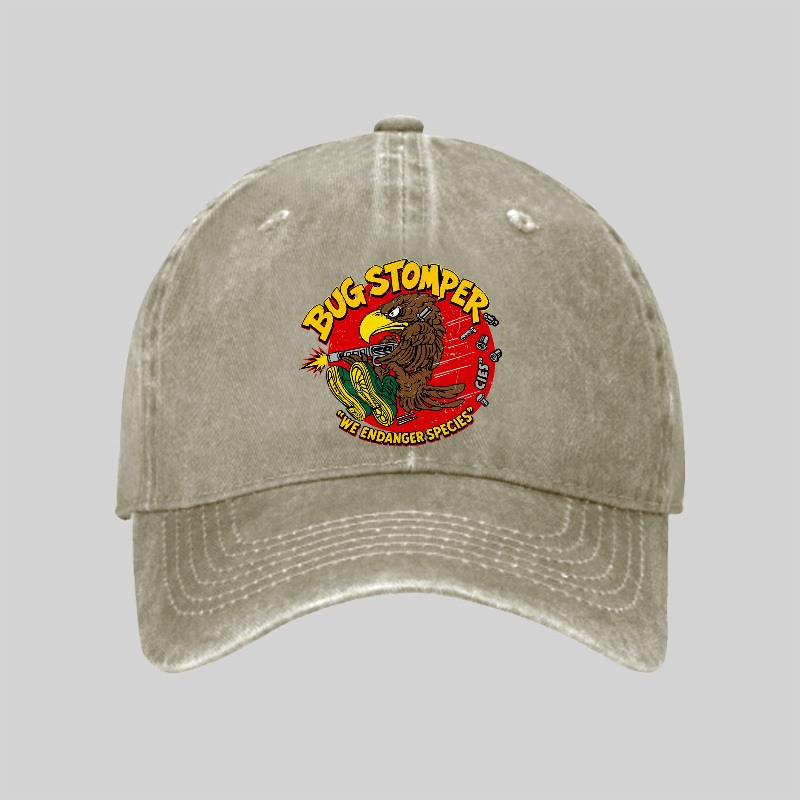 Bug Stomper Alien Washed Vintage Baseball Cap