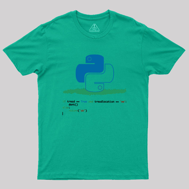 Python Dont Tread On Me Code Pun Geek T-Shirt